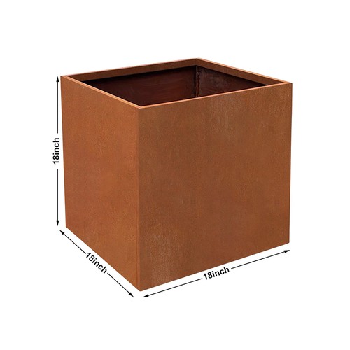 Large corten steel planter - corten,