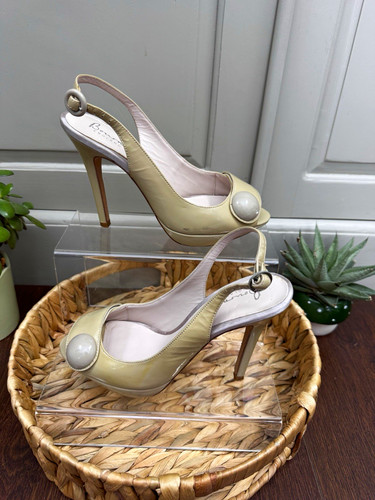 Bourne beige leather peep toe - peep,