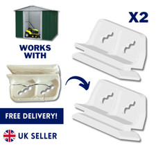 2 Door Slides for Metal Shed Replacement Garden Garage Sliders Rails Track UK
