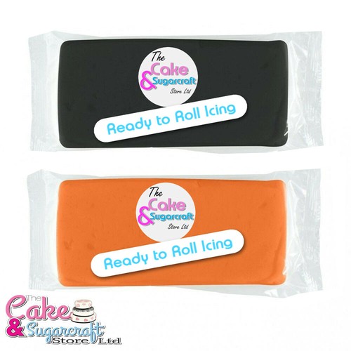 Sugarpaste icing orange black - sugarpaste,