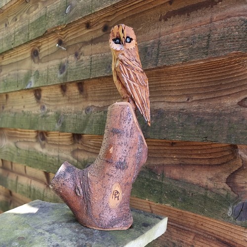 Chainsaw carved owl - chainsaw,