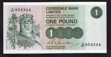 Clydesdale Bank one pound 1977