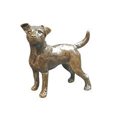 Butler & Peach Detailed Small Solid Bronze Jack Russell Dog Boxed