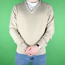 Vintage Christian Dior Sweater /Pullover Jumper, V Neck, Beige, Large (J177)