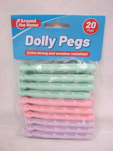 Plastic dolly clothes pegs - plastic,