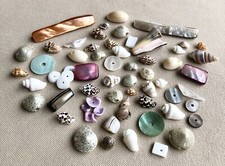 Vintage Shell & Mother Of Pearl Nugget/Shell Beads, Crafting, Jewelry, Lot #1a