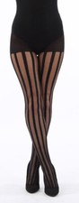 BLACK SEXY VERTICAL STRIPE TIGHTS  Fits SIZES 8-14 FREE POSTAGE 