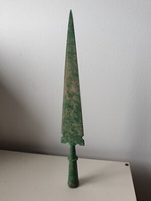 BEAUTIFUL ANCIENT MYCENAEAN STEEL  GREEK LONGSHOT ARROWHEAD WAR RELIC L-36cm