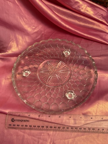 Vintage pressed glass low - vintage,