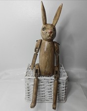Vintage wooden rabbit/hare articulated shelf sitter 17.5 inches (as is)