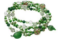 Real freshwater pearl aventurine Murano glass crystal femme necklace or bracelet