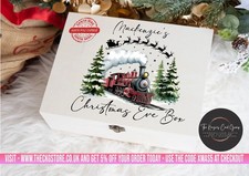 Personalised Wooden North PoleExpres Christmas Eve Box Crate Santa Wood Gift Box