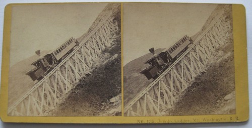Stereoview jacobs ladder - ladder, train