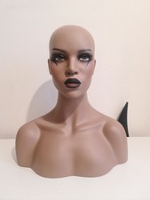 Black Alt MANNEQUIN fiberglass display head wig jewellery hat gothic realistic 