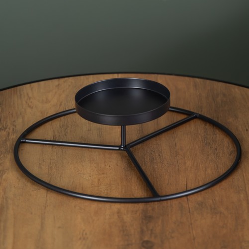 25cm black round metal - 25cm,