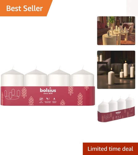 Long burning unscented pillar - burning,