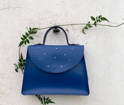 Top handle bag navy cobalt - handle,