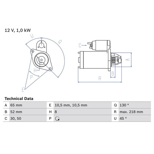 Bosch starter motor 12v - starter,