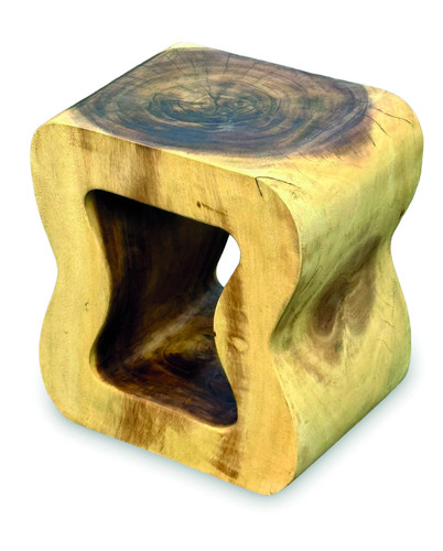 Suar wood wavy hollow - wood, lamp