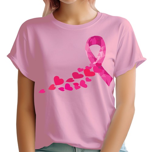 Pink ribbon hearts - ribbon,