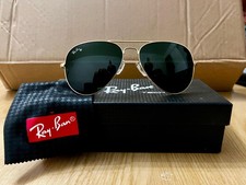 Ray-Ban Aviator RB3025 Men's Sunglasses Diamond hard golden with green lens 