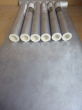 Job Lot - 6 x FULL ROLLS -  Pewter Smooth Wallpaper - Metallic Vinyl -  11091309