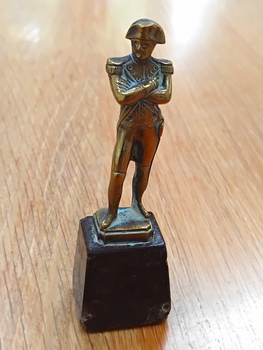 Small brass napoleonic soldier - brass,