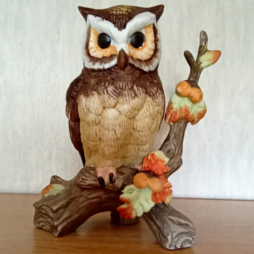 Owl ceramic figurine - owl, ornament