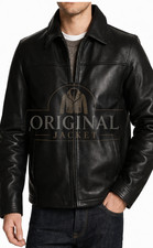 Man black vintage collared - black,