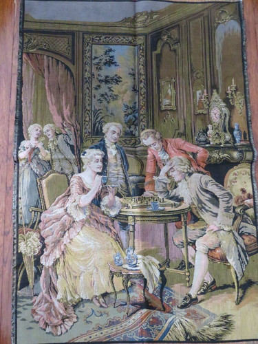 Vtg tapestry victorian - tapestry, chess