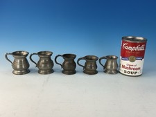 Set of 5 Antique 1860s Pewter