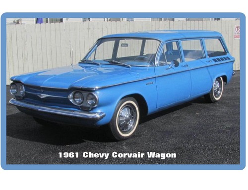 1961 chevy corvair - wagon, blue