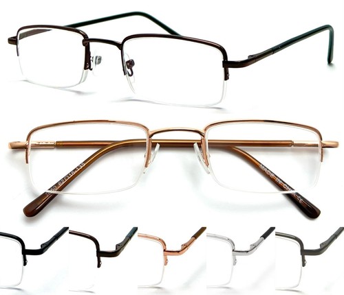 Metal half rimless reading - half,