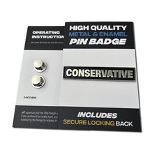 Silver Metal & Black Enamel