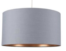 Lamp Shade. Grey Large Drum