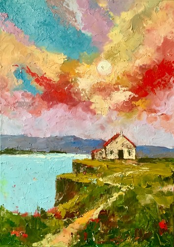Original art impasto oil - original,