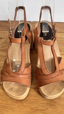 Swedish Hasbeens Ulla High Size EU 37 UK 4 Clogs Scandi Sandals