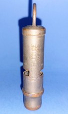 Antique Municipal Police Policeman Brass w/Nickel Finish Whistle Vintage Germany