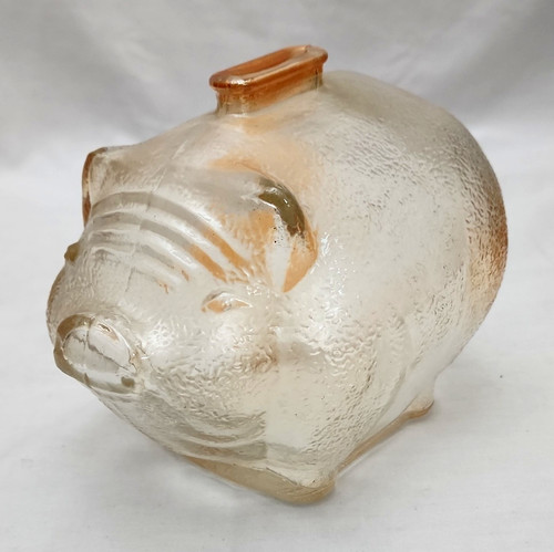 Clear glass piggy - clear,