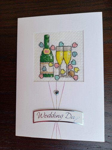 Completed cross stitch card - completed,