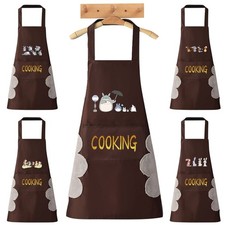 Cartoon Chef Apron Kitchen Waterproof Pocket Cook Catering Unisex BBQ Apron