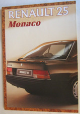 RENAULT 25 MONACO BROCHURE 6 PAGE FOLD OUT.