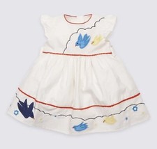 M&S Baby Girl Ivory Cotton &