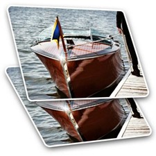 2 x Rectangle Stickers 10 cm -