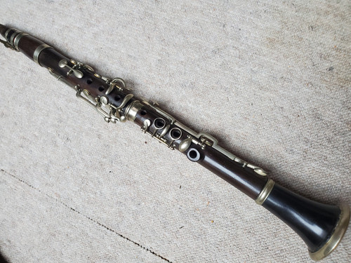 Very old wooden clarinet w - very,