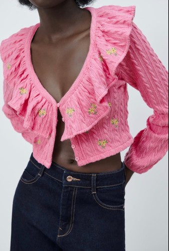 Zara cable knit floral - zara,