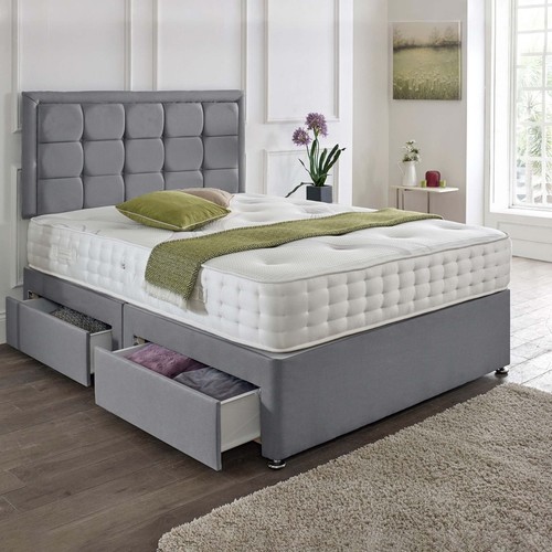 Luxury soft suede divan - suede, bed