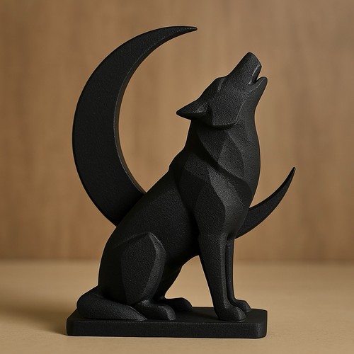 Howling wolf moon - moon, 3d