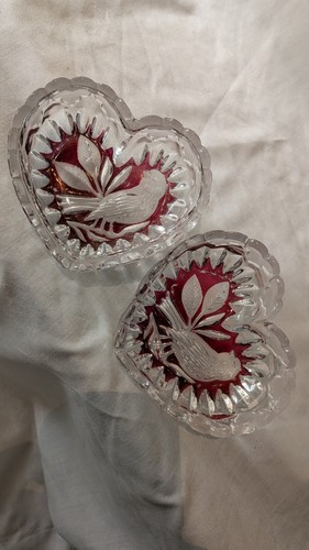 Pair ruby flash pressed - pressed, glass