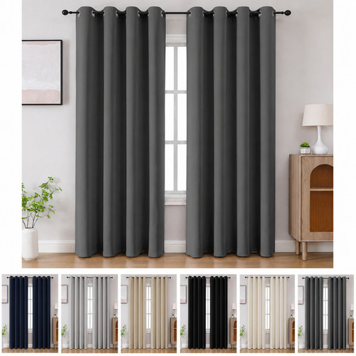 2pcs blackout curtains eyelet - 2pcs,